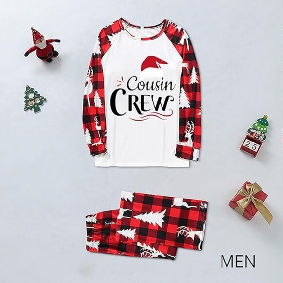 Cousin Crew Long Sleeve Buffalo Plaid Men's Size Small Christmas Pajamas Pjs Set - Picture 2 of 3